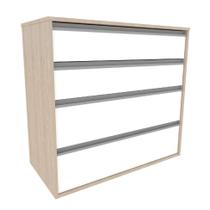 Cômoda Amora 4 GV Branca e Noce