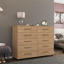 Cômoda Amsterdã 10 gavetas Amendoa com rodízios Cômoda Amsterdã 10 gavetas Amendoa com rodízios