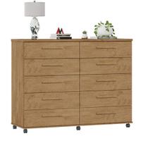 Cômoda Amsterdã 10 gavetas Amêndoa