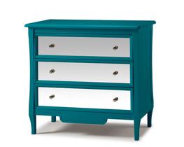 Cômoda Amsterdã 3 Gavetas Com Espelho Madeira Maciça Weihermann