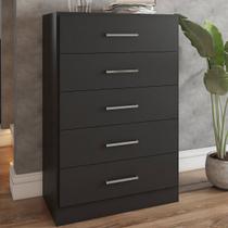 Cômoda Angra 5 Gavetas Preto - Panorama Móveis