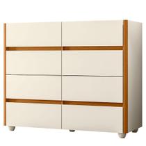 Cômoda Aparador 8 Gavetas Com Tampo Estilo Bandeja Eternity Off White/cinamomo