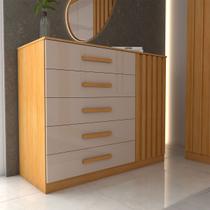 Cômoda Argo 1 Porta 5 Gavetas Cinamomo/Off White - Panorama Móveis Cômoda Argo 1 Porta 5 Gavetas Cinamomo/Off White - Panorama Móveis