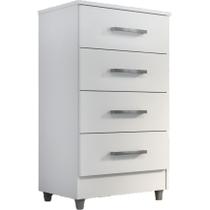 Cômoda Armario Gabinete Flavia com 4 Gavetas Quarto Escritório Branco