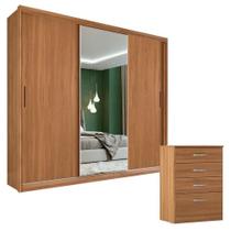 Cômoda Astral E Guarda Roupa Casal Dalila 32411 Amendola Off White Flex - Demóbile