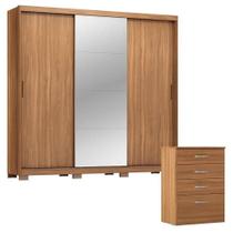 Cômoda Astral E Guarda Roupa Casal Dalila 32411pe Amendola Off White Com Pés - Demóbile