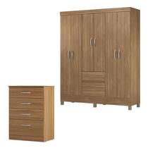 Cômoda Astral e Guarda Roupa Casal Flash 2 Amêndola Touch - Demóbile Cômoda Astral e Guarda Roupa Casal Flash 2 Amêndola Touch - Demóbile