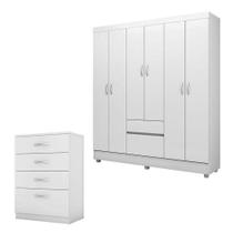 Cômoda Astral E Guarda Roupa Casal Flash 2 Branco - Demóbile Cômoda Astral E Guarda Roupa Casal Flash 2 Branco - Demóbile