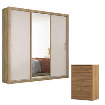 Cômoda Astral e Guarda Roupa Casal Residence Amêndola Off White - Demóbile Cômoda Astral e Guarda Roupa Casal Residence Amêndola Off White - Demóbile