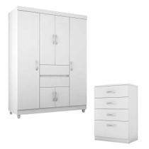 Cômoda Astral E Guarda Roupa Solteiro Ecom 2 Branco - Demóbile