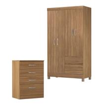 Cômoda Astral e Guarda Roupa Solteiro Lótus Amêndola Touch - Demóbile Cômoda Astral e Guarda Roupa Solteiro Lótus Amêndola Touch - Demóbile