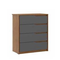 Cômoda Atria 4 Gavetas Amêndola/Grafito - Demartêz Cômoda Atria 4 Gavetas Amêndola/Grafito - Demartêz