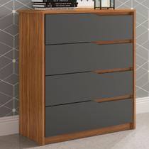 Cômoda átria 4 Gavetas Amêndola Touch/Grafito - Demóbile Cômoda átria 4 Gavetas Amêndola Touch/Grafito - Demóbile