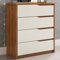 Cômoda átria 4 Gavetas Amêndola Touch/Off White - Demóbile