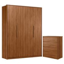 Cômoda Atria 4 Gavetas E Guarda Roupa Casal Attore Nogueira Touch Demóbile Cômoda Atria 4 Gavetas E Guarda Roupa Casal Attore Nogueira Touch Demóbile