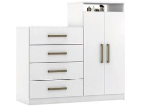 Cômoda Áurea 2 Portas e 4 Gavetas Branco - Demóbile