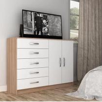 Cômoda Austin 2 Portas 5 Gavetas - Branco / Demolição Branco / Demolição Cômoda Austin 2 Portas 5 Gavetas - Branco / Demolição Branco / Demolição