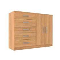 Cômoda Austin Evidencia Moveis 2 Portas 5 Gavetas