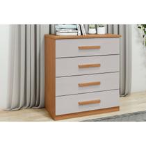 Cômoda Baião c/4 Gavetas AMENDOA CLEAN/OFF WHITE Lopas