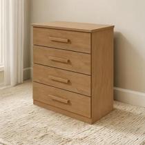 Cômoda Baião Lopas 4 Gavetas Amêndoa Funcionalidade, Elegância e Moderna