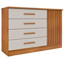 Cômoda Barcelona Ripado 4 Gavetas 1 Porta Tcil Cômoda Barcelona Ripado 4 Gavetas 1 Porta Tcil