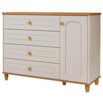 Cômoda Bebê Alfajor Retrô Permobili 04 gavetas 01 porta MDF - Cômoda Bebê Alfajor Retrô Permobili 04 gavetas 01 porta MDF -