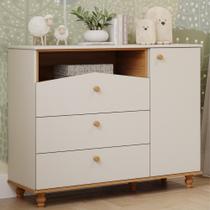 Cômoda Bebê Infantil 1 Porta 100% MDF Anti-tombamento Branco Cômoda Bebê Infantil 1 Porta 100% MDF Anti-tombamento Branco
