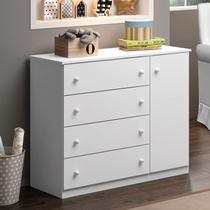 Cômoda Bebê Lís Phoenix Baby MDP Branco 3 Gavetas e 1 Porta com Alto Brilho Cômoda Bebê Lís Phoenix Baby MDP Branco 3 Gavetas e 1 Porta com Alto Brilho