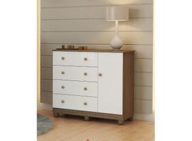 Cômoda Bebê Moveis Peroba Junior 04 gavetas 01 porta MDF Cômoda Bebê Moveis Peroba Junior 04 gavetas 01 porta MDF