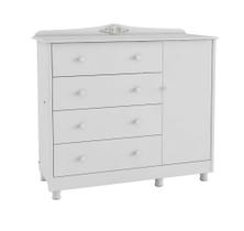 Cômoda Bebe Moveis Peroba Provençal Elo 04 gavetas 01 porta lisa 100% MDF Cômoda Bebe Moveis Peroba Provençal Elo 04 gavetas 01 porta lisa 100% MDF