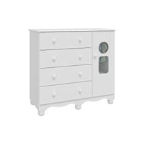 Cômoda Bebê Tedy 4 gavetas 100% MDF Moveis Peroba - Cômoda Bebê Tedy 4 gavetas 100% MDF Moveis Peroba -