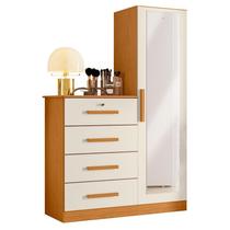 Cômoda Belize Plus 4 Gavetas Cinamomo/Off White - ABZ Cômoda Belize Plus 4 Gavetas Cinamomo/Off White - ABZ