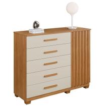 Cômoda Benetil Paris 1 Porta 5 Gavetas Cinamomo Off White