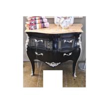 Cômoda Black Apliques Prata Marmore Travertino Formosa Cômoda Black Apliques Prata Marmore Travertino Formosa