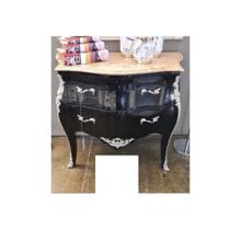 Cômoda Black Apliques Prata Marmore Travertino Formosa Cômoda Black Apliques Prata Marmore Travertino Formosa