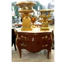 Cômoda Bombê 02 gavetas Marmore e Bronze Rádica Formosa