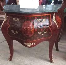 Cômoda Bombê Abaulado Marquiterrie Florais Apliques Bronze