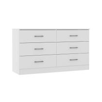 Cômoda Braga 6 Gavetas Para Quarto Menu Móveis Branco