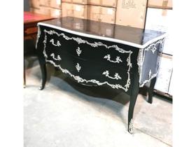 Cômoda Buffet Classico Madeira Preto Bronze Cravejad Formosa