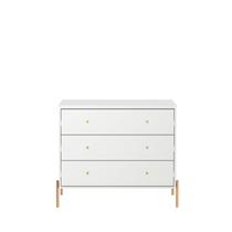 Cômoda c/ 3 Gavetas Jasper 90 cm - Braco Gloss c/ Dourado