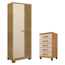 Cômoda Cannes 5 Gavetas com Armário Multiuso Versatile 2 Portas com Chave Carvalho Americano Off White - Incorplac Incorplac Cômoda Cannes 5 Gavetas com Armário Multiuso Versatile 2 Portas com Chave Carvalho Americano Off White - Incorplac Incorplac