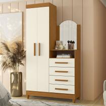 Cômoda Capri Multiuso 2 Portas 4 Gavetas com Espelho New Albatroz