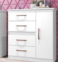 Cômoda Caribe 508 4gav 1pts Branco Flex c/Pé Cod: 676.023