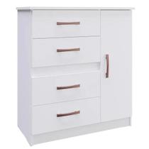 Cômoda Caribe Doripel 4 Gavetas 1 Porta Cor Branco