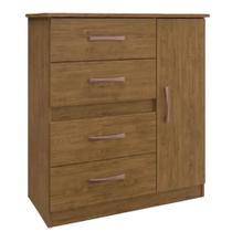 Cômoda Caribe Doripel 4 Gavetas 1 Porta Cor Nogueira