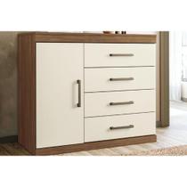 Cômoda Casal 1.4 Plus c/ 1 Porta e 4 Gavetas Jatobá/Areia - Santos Andirá