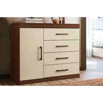 Cômoda Casal 1.4 Plus c/ 1 Porta e 4 Gavetas Jatobá/Areia - Santos Andirá