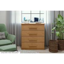 Cômoda Casal Baião c/ 4 Gav Rovere/Amêndoa - Lopas