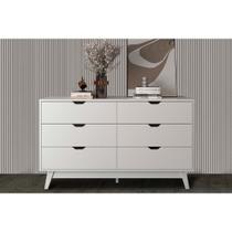 Cômoda Casal CM8044 6 Gavetas Branco - Tecno Mobili Cômoda Casal CM8044 6 Gavetas Branco - Tecno Mobili