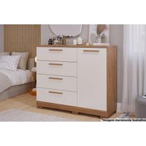 Cômoda Casal Malu 1 Porta 4 Gavetas Cinamomo/Off White - Panan